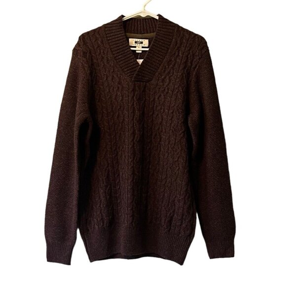 Joseph Abboud Wool Blend V Neck Heavy Knit Sweater Size‎ Medium NWT - Picture 1 of 11